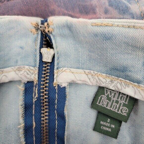 NEW Wild Fable Women's Stretch Tie Dyed Denim Mini Skirt Size 2 - Picture 8 of 10